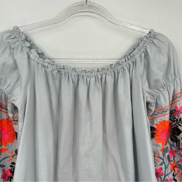 Free People Fleur Du Jour Shift Dress Size XS Embroidered Off Shoulder - Picture 14 of 15